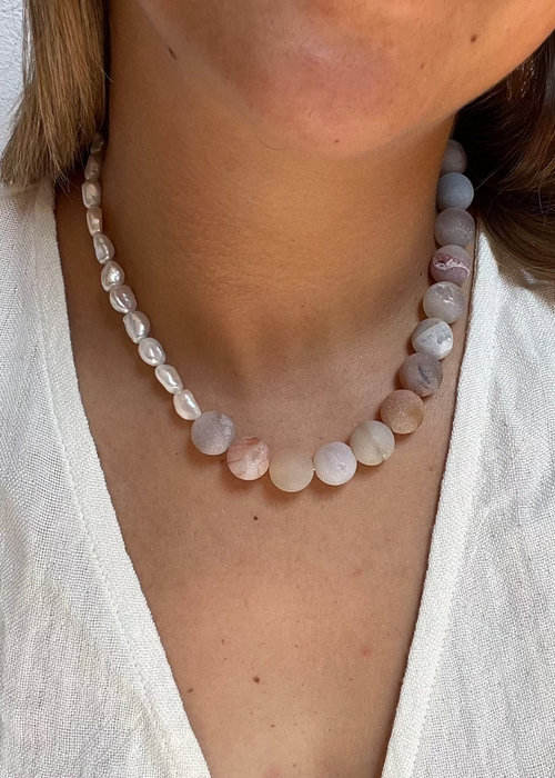 AGATE PEARL necklace